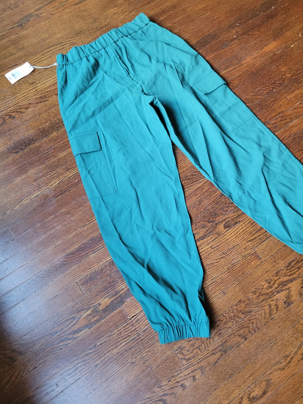 A New Day Cargo Jogger Hi Rise Teal Cove Pants Rayon Utility Casual Size 6 New - Picture 14 of 15